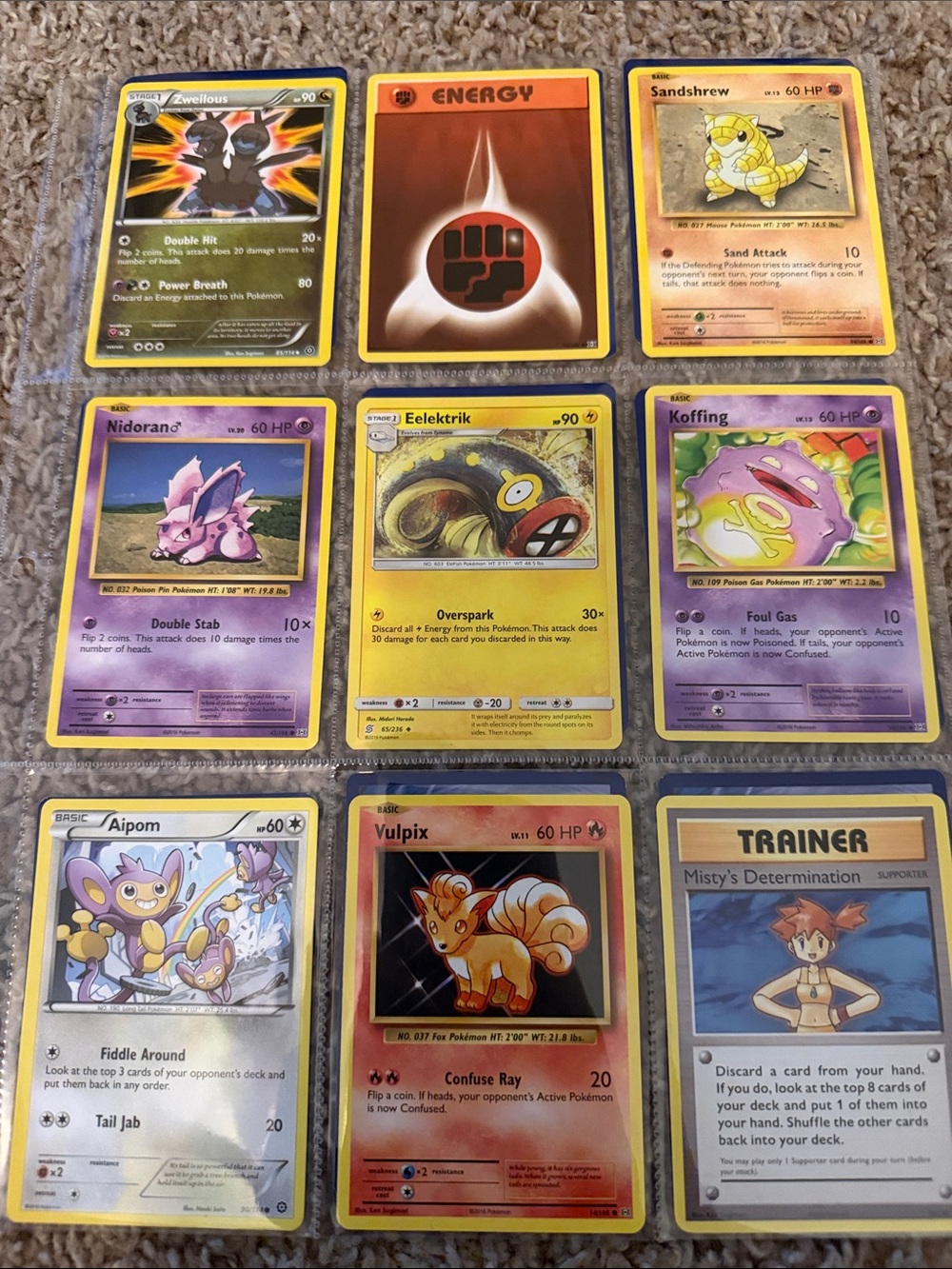 Vintage Pokemon Trading Cards- nidoran, koffing and more